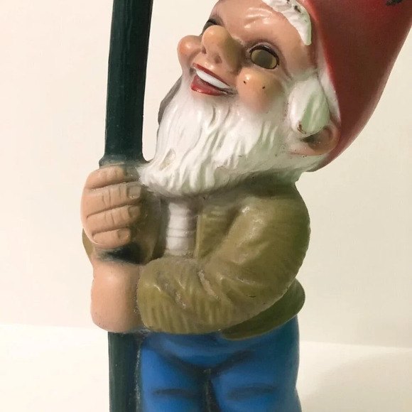 Vintage Zeho Garden Gnome Elf with Lamp  Post Germany 13 Inch Tall Plastic - Picture 12 of 16